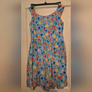 Women’s Light Blue Hot Air Balloon Print Midi Dress